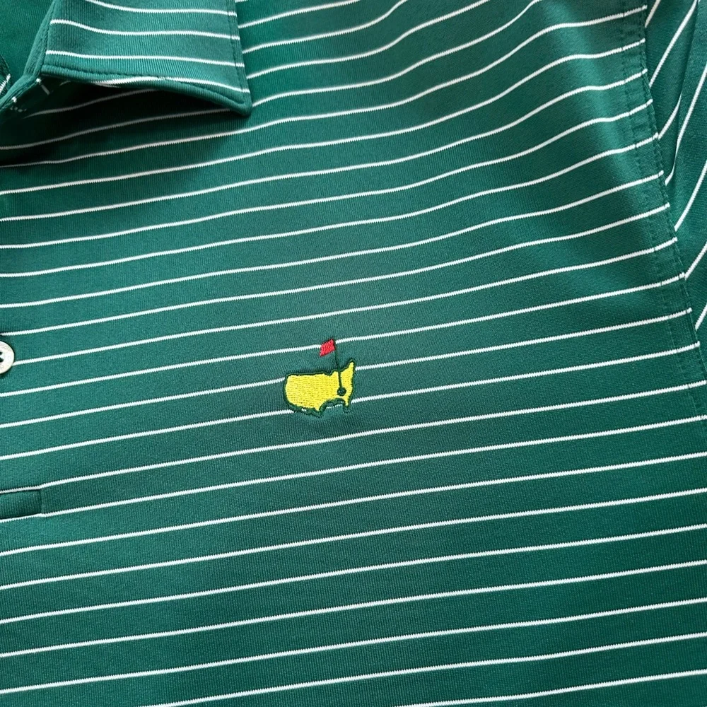 Masters Green Striped Men's Polo Shirt - Picture 2 of 3
